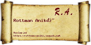 Rottman Anikó névjegykártya